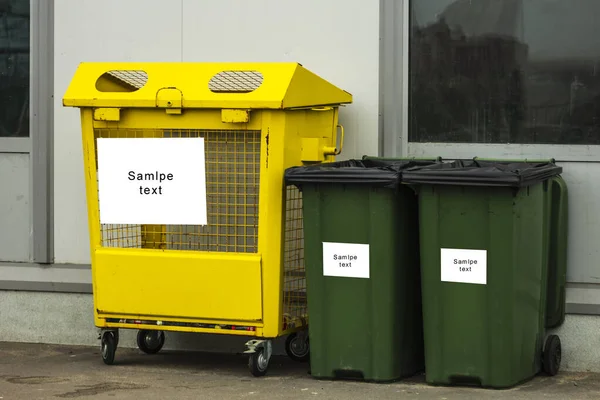 Afzonderlijk Afval Inzameling Kopiëren Ruimte Vervuiling Gebruik Biologisch Afbreekbaar — Stockfoto