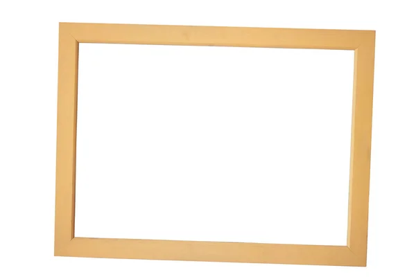 Simple Wooden Classic Frame Picture Isolated Blank Copy Space Background — Stock Photo, Image