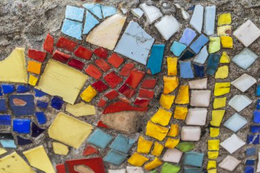 renkli mozaik sanat arka plan desen dekorasyonu eski yüzey mimari seramik cam