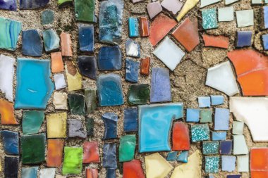 renkli mozaik sanat arka plan desen dekorasyonu eski yüzey mimari seramik cam