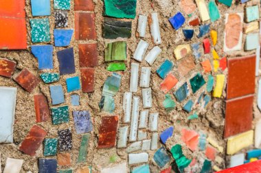 renkli mozaik sanat arka plan desen dekorasyonu eski yüzey mimari seramik cam