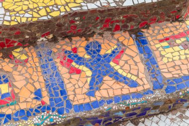 renkli mozaik sanat arka plan desen dekorasyonu eski yüzey mimari seramik cam