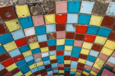 renkli mozaik sanat arka plan desen dekorasyonu eski yüzey mimari seramik cam