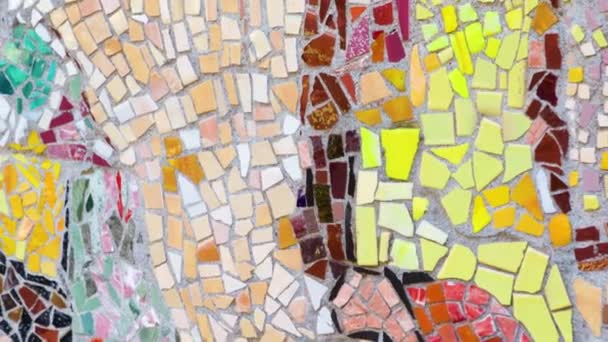 Farbige Mosaik Kunst Hintergrund Textur Dekoration Alte Oberfläche Architektur Keramik — Stockvideo