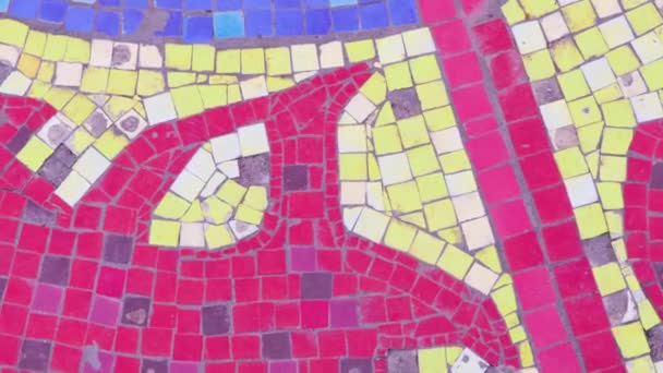 Colorato Mosaico Arte Sfondo Texture Decorazione Vecchia Superficie Architettura Ceramica — Video Stock