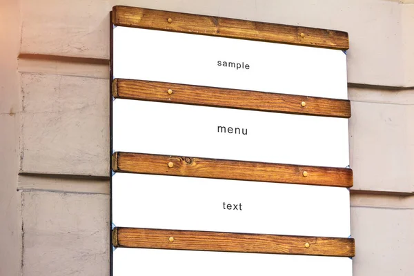 Menu Restaurace Stěna Billboard Kopírovat Prostor Prázdný Jíst — Stock fotografie