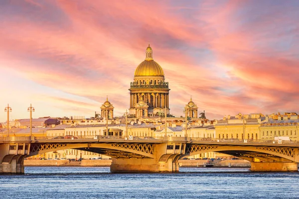 Catedral São Isaac Vista Frontal Com Uma Neva Saint Petersburg — Fotografia de Stock