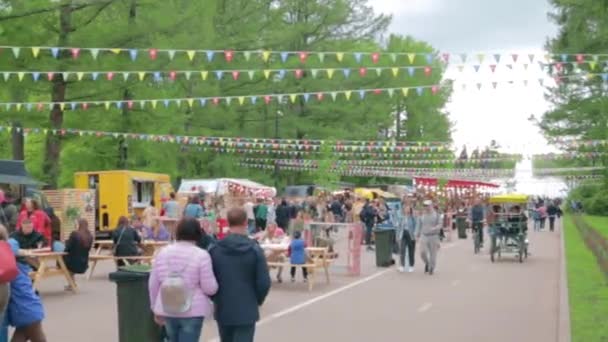 Russie Saint Pétersbourg 10Juin2021 Street Food Festival City Park Dynamic — Video