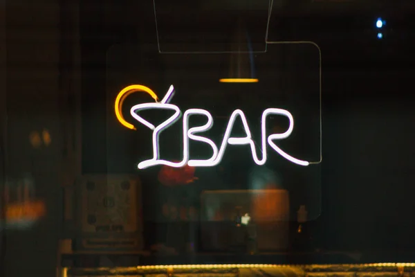 Neon Znamení Bar Koktejl Vitrína Klub Restaurace Concept Bar Pátek — Stock fotografie