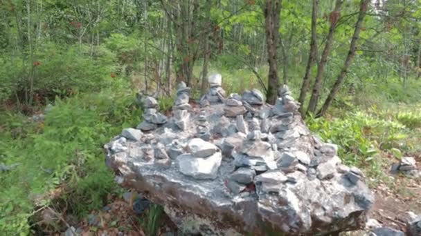 Stone pyramids magical place nature .movement gimbal. — Stock Video