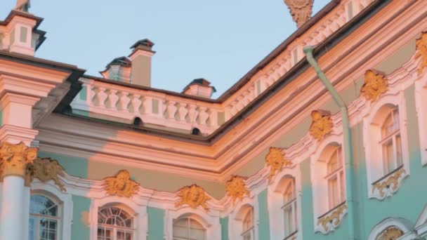 Cephe Müzesi Inzivası Petersburg Günbatımı Dekoratif Barok Sanat Mirası Kavramı — Stok video