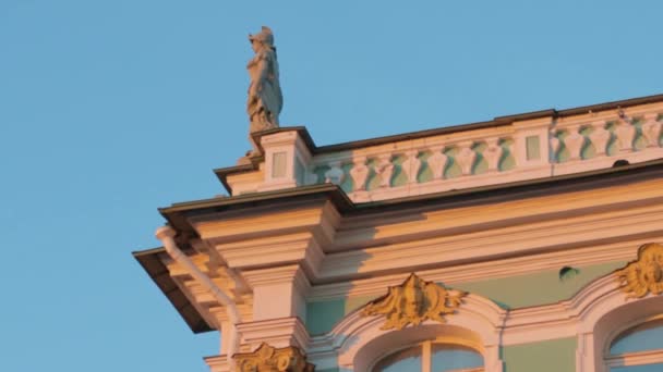 Фасадний Музей Shemitage Petersburg Захід Сонця Прикрашений Бароко Концептуальна Мистецька — стокове відео