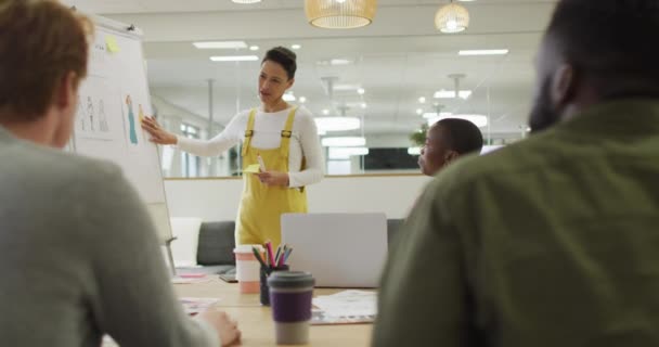 Groupe Diversifié Collègues Affaires Masculins Féminins Travaillant Dans Bureau Affaires — Video