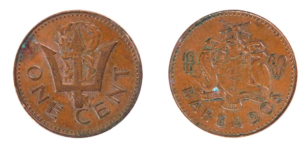 Mince, Barbados 1 cent — Stock fotografie