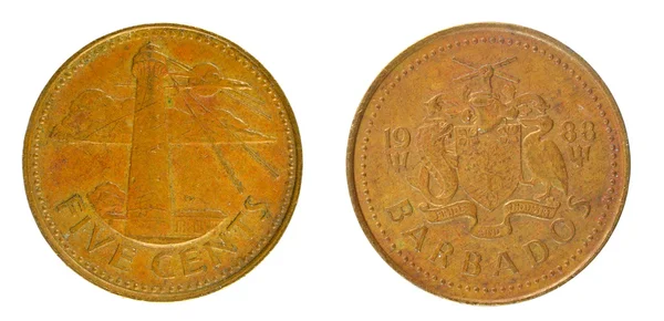 Münzen Barbados 5 Cent — Stockfoto