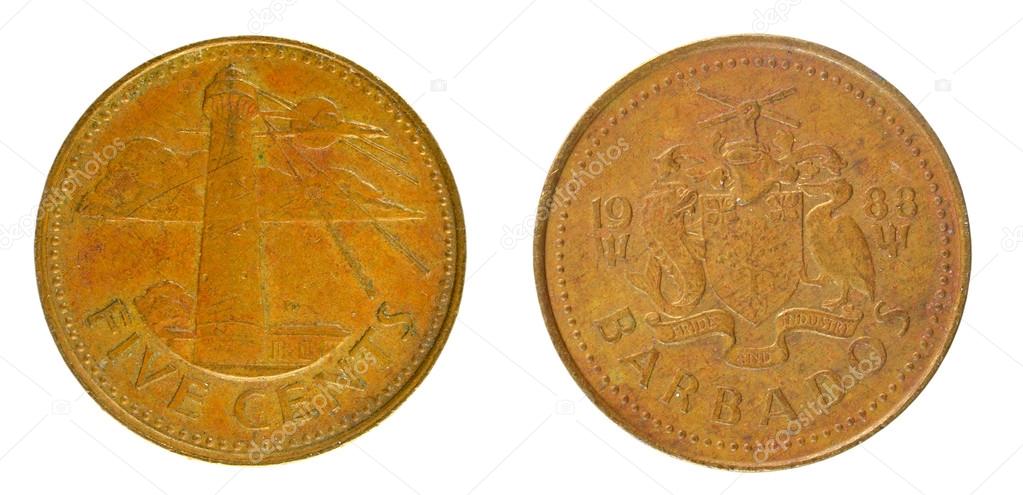 coins Barbados 5 cents