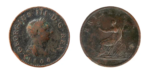 Old copper coins of England — Stock Photo, Image