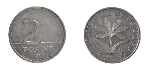 2 Forint - ungarisches Geld. Vorder- und Rückseite Münze 2003 — Stockfoto