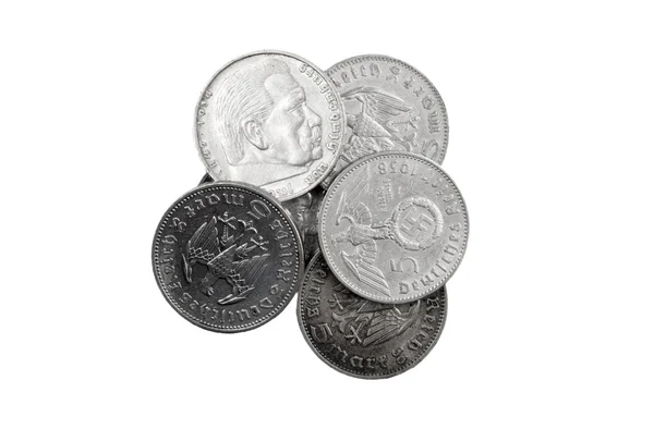 Set monedas de plata antiguas de Alemania — Foto de Stock