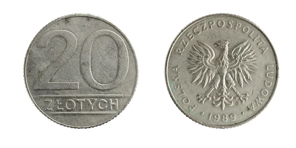 Poland money zloty. 20 1989. Front and back — Stock Photo, Image