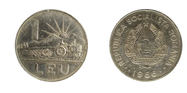 Rumunia lei, monety 1 1966 — Zdjęcie stockowe