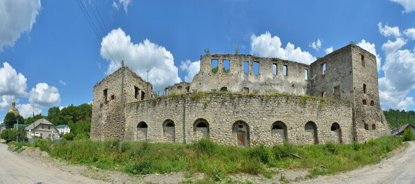 Ruins medieval castle, panorama