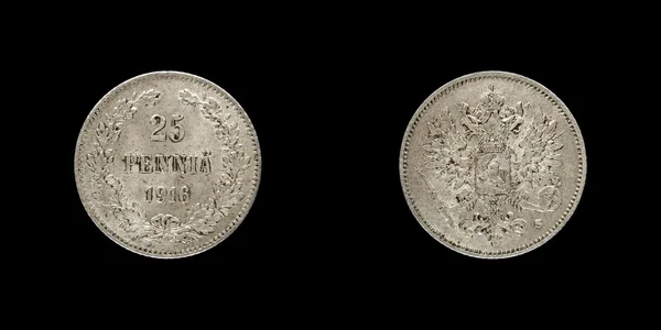 Finlandia (Imperio ruso) moneda de plata vieja penique — Foto de Stock