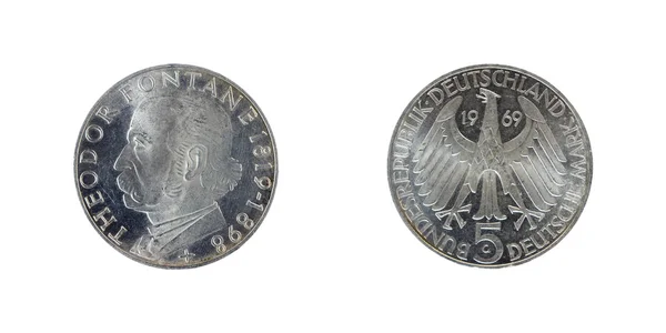 Germany old commemorative silver coin Deutschmark — Stock Photo, Image