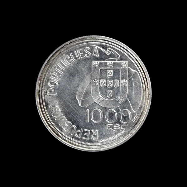 Portugal zilveren munt escudo — Stockfoto