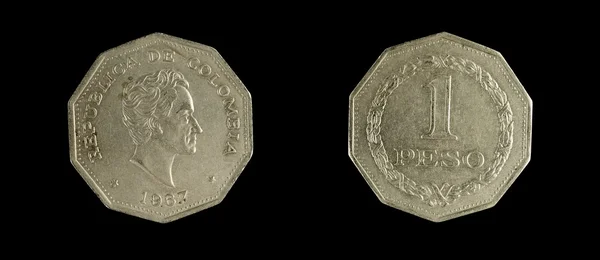 Kolumbianische Münzen Peso — Stockfoto