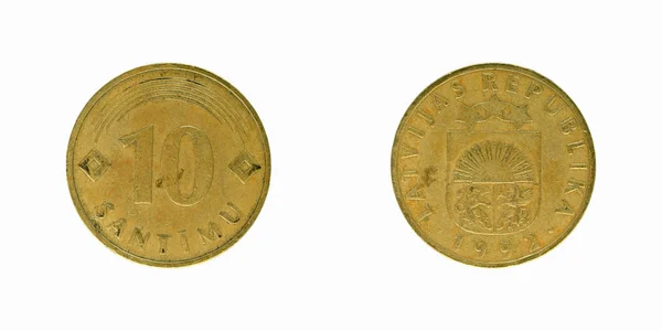 Lettland mynt centimes — Stockfoto
