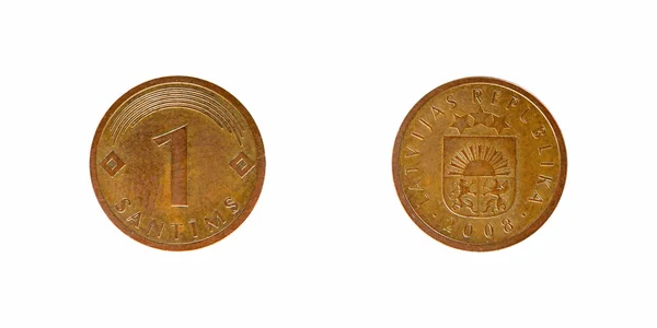 Letonia monedas centime —  Fotos de Stock