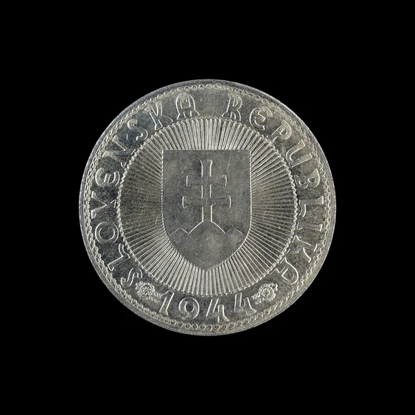 Oude zilveren munt van Slowakije kron Rechtenvrije Stockafbeeldingen