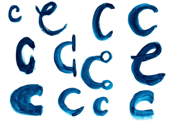 Lettera Disegnata Con Pennello Diverse Versioni Insieme Lettere Varie Forme — Foto Stock