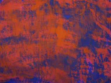 Fırça ve boyalarla yapılmış, çok renkli soyut bir resim. El yapımı. İlginç bir arka plan çizimi olarak kullanabilirsiniz..