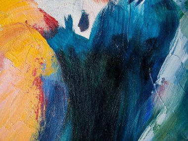 Fırça ve boyayla yapılmış çok renkli bir resim..