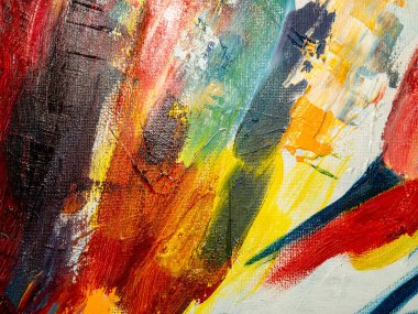 Fırça ve boyayla yapılmış çok renkli bir resim..