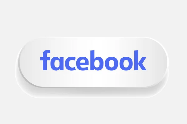 Facebook logosu beyaz düğmeye basılı. İllüstrasyon istiyor.