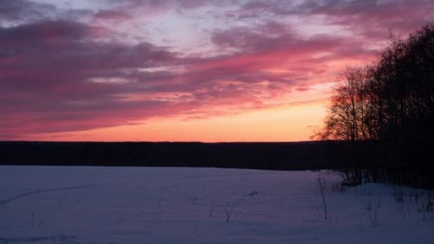 Timelapse Krásný Západ Slunce Velkými Mraky Jasná Barevná Obloha Načasování — Stock video