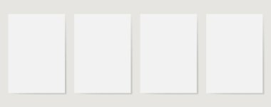 Gri şeffaf arkaplan üzerine beyaz kitap modelleme şablonu. Kapağı boş bir kitap. Vektör illüstrasyonu