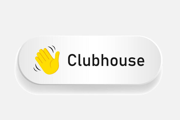 Hand icon for invite in Clubhouse social network. Clubhouse invite symbol isolated on white background. Vector EPS 10. Vector illustration
