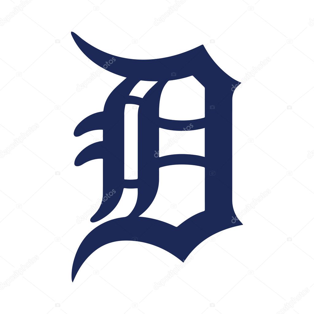 Major league baseball logo. Logo of baseball team Detroit. Baseball icon team of america.