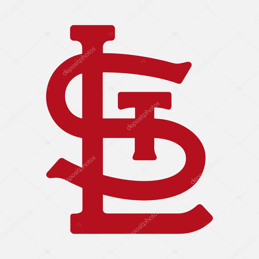 Major league baseball logo. Logo of baseball team St Louis. Baseball icon team of america.