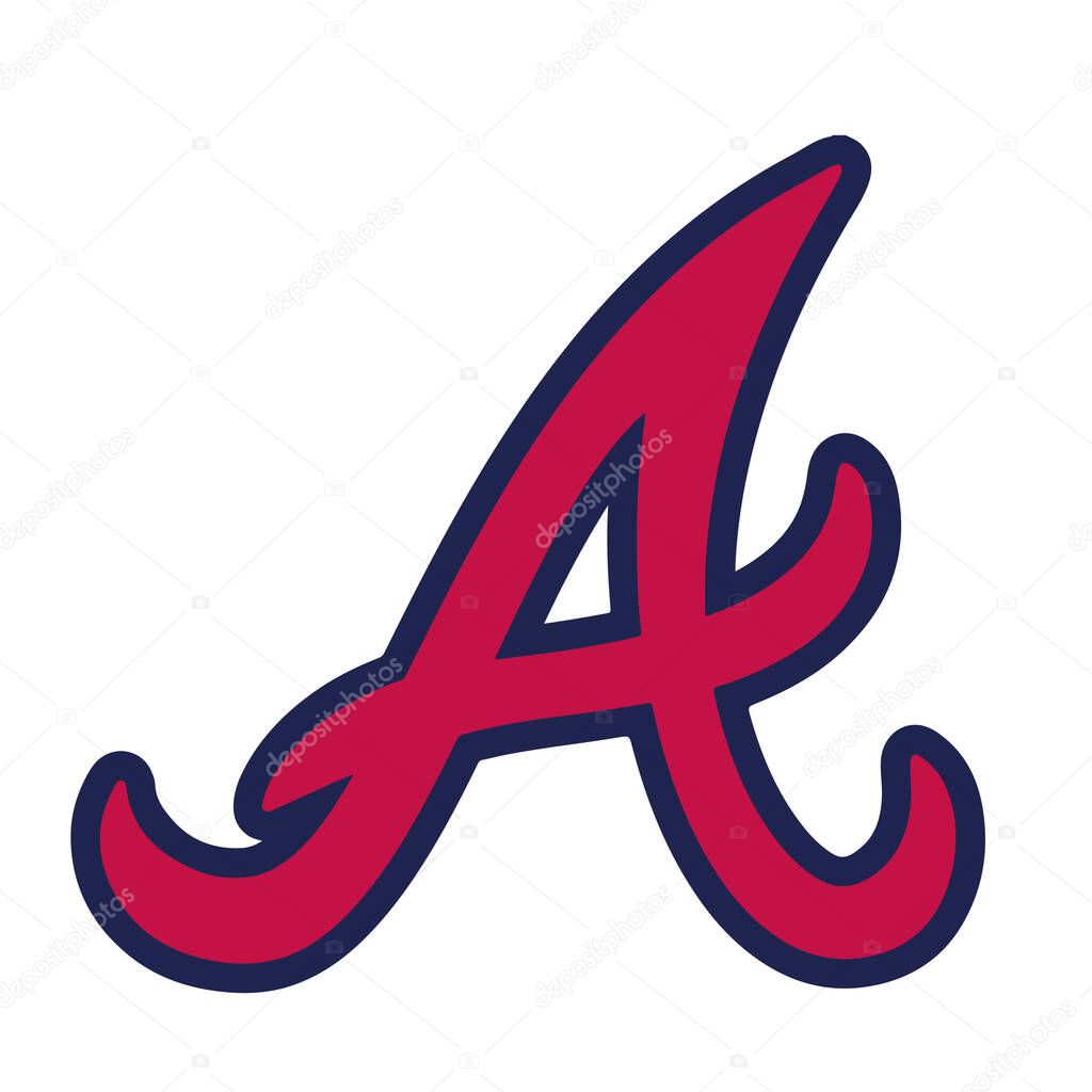 Major league baseball logo. Logo of baseball team Atlanta. Baseball icon team of america.