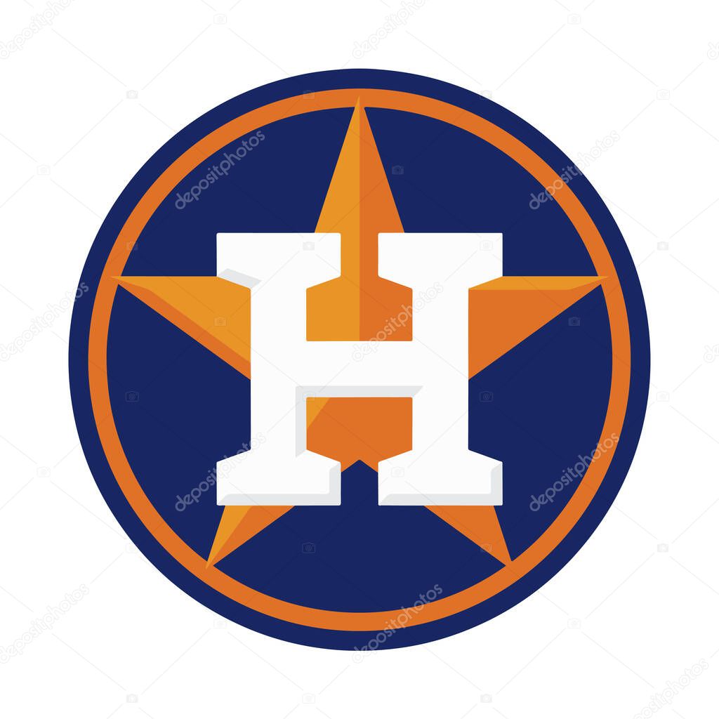 Major league baseball logo. Logo of baseball team Houston. Baseball icon team of america.