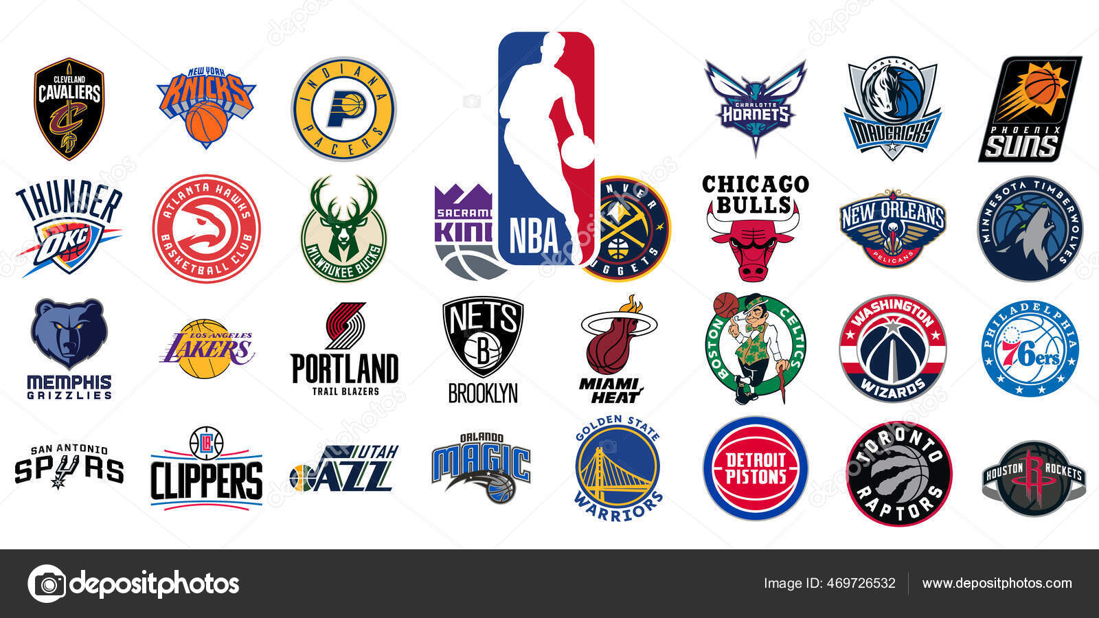 Logo All National Basketball Association Teams Nba Team Icons Set ...