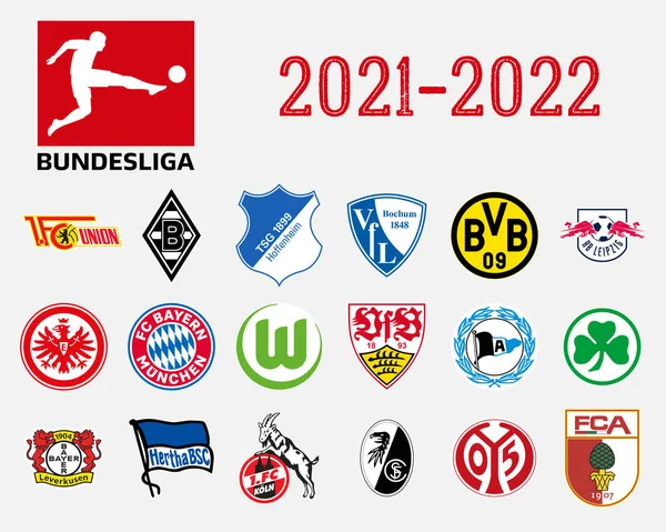 Logos de todos los equipos de la Bundesliga Alemana — Vector de stock