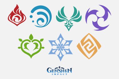 Genshin etki logosu ve element simgeleri ayarlandı.