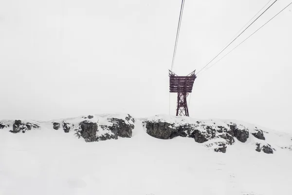 Cableway na neve — Fotografia de Stock