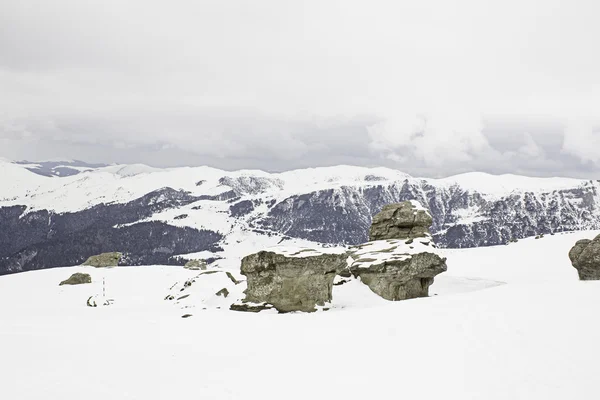 Snöiga bergen Rumänien — Stockfoto